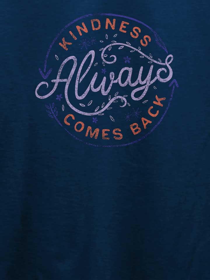 kindness-always-comes-back-t-shirt dunkelblau 4