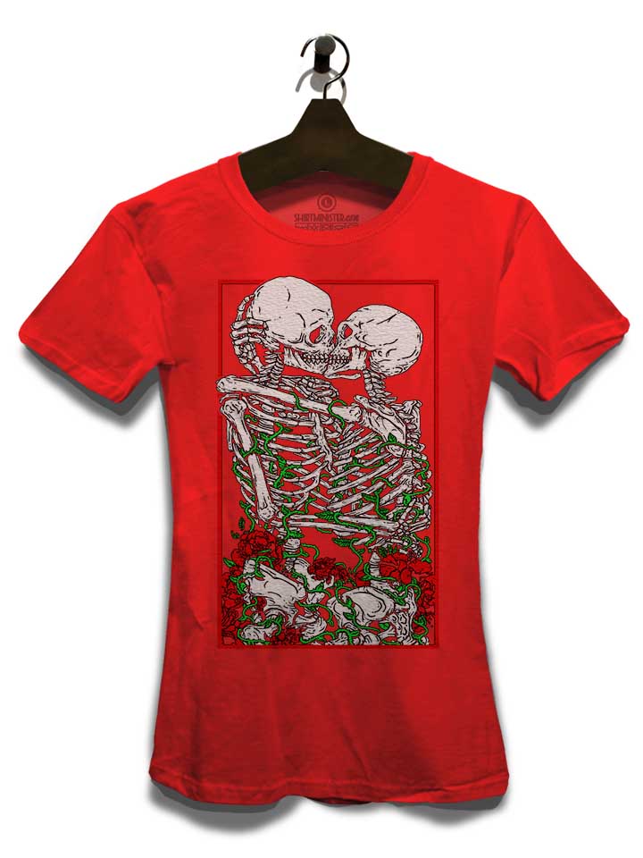 kissing-skelettons-damen-t-shirt rot 3