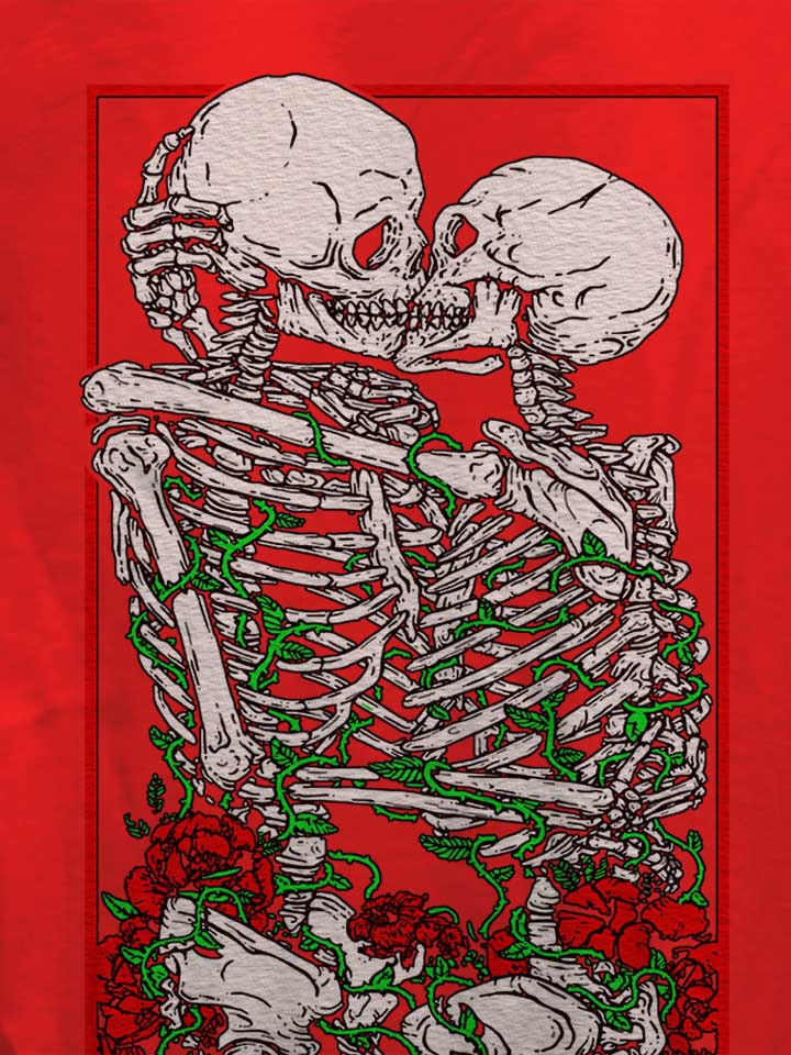 kissing-skelettons-damen-t-shirt rot 4