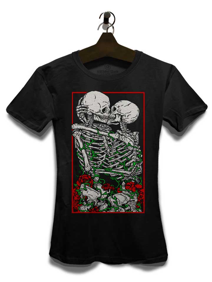 kissing-skelettons-damen-t-shirt schwarz 3