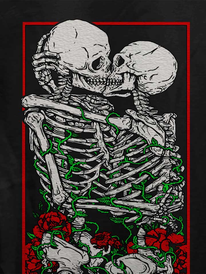 kissing-skelettons-damen-t-shirt schwarz 4