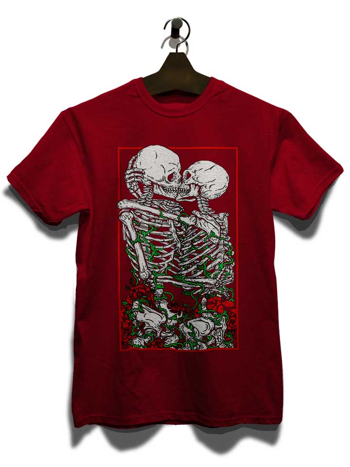 kissing-skelettons-t-shirt bordeaux 3