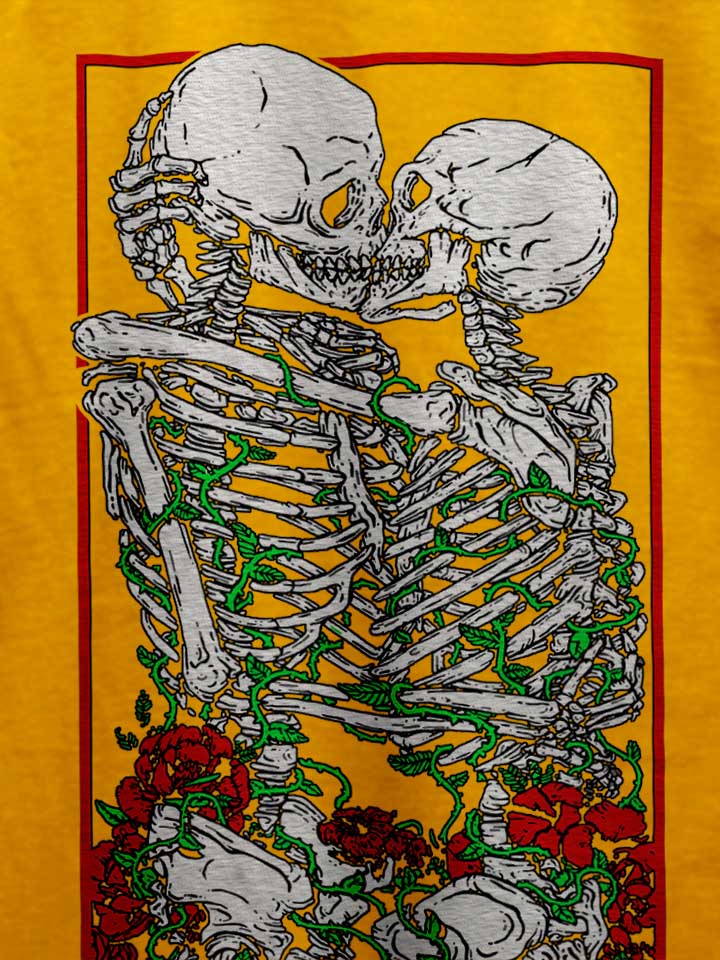 kissing-skelettons-t-shirt gelb 4