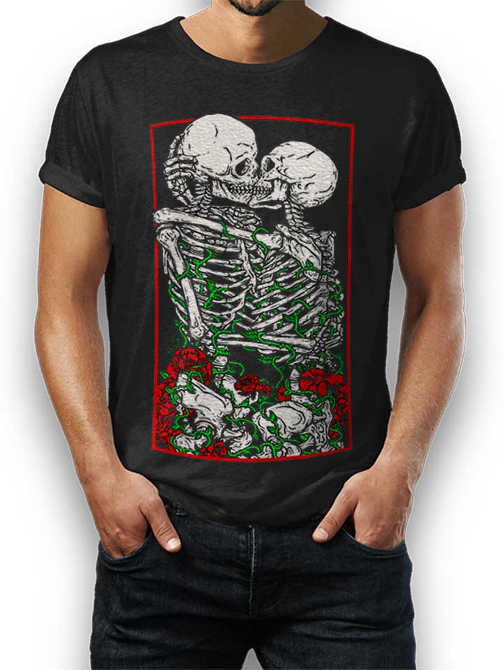 kissing-skelettons-t-shirt schwarz 1