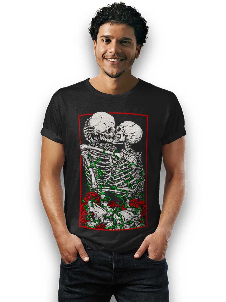 kissing-skelettons-t-shirt schwarz 2