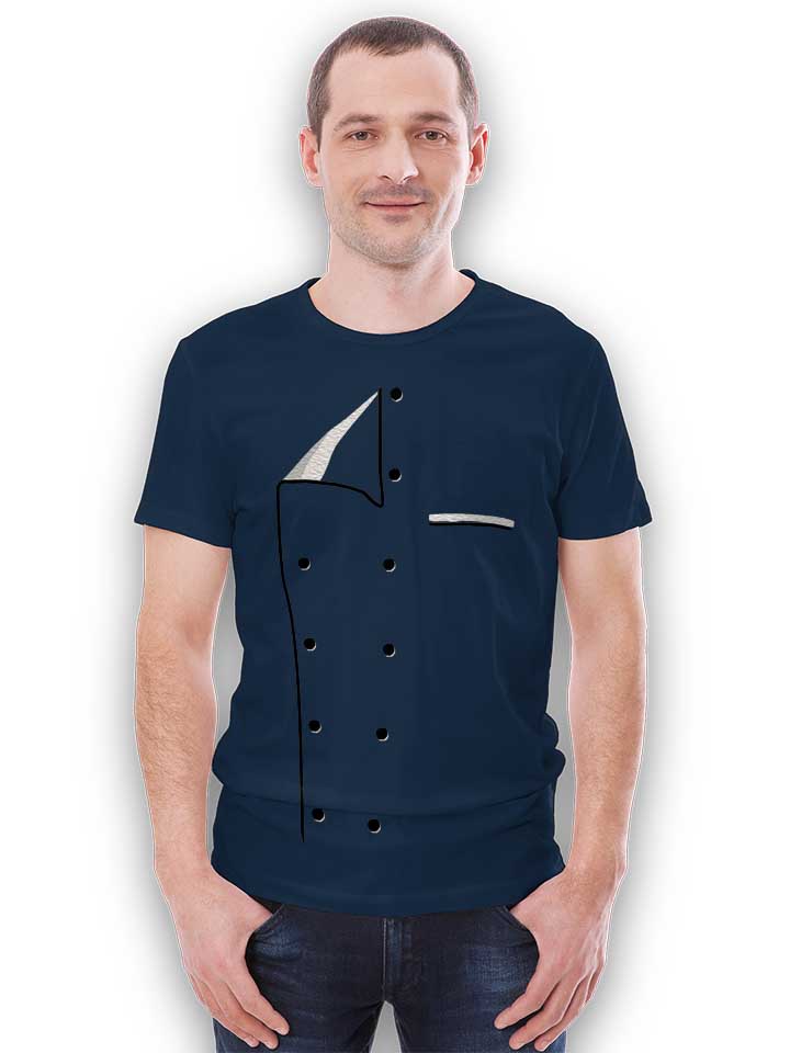 kochjacke-t-shirt dunkelblau 2