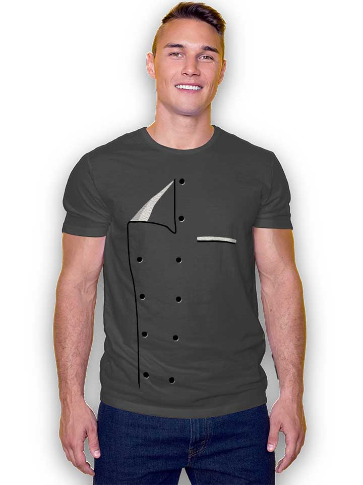 kochjacke-t-shirt dunkelgrau 2