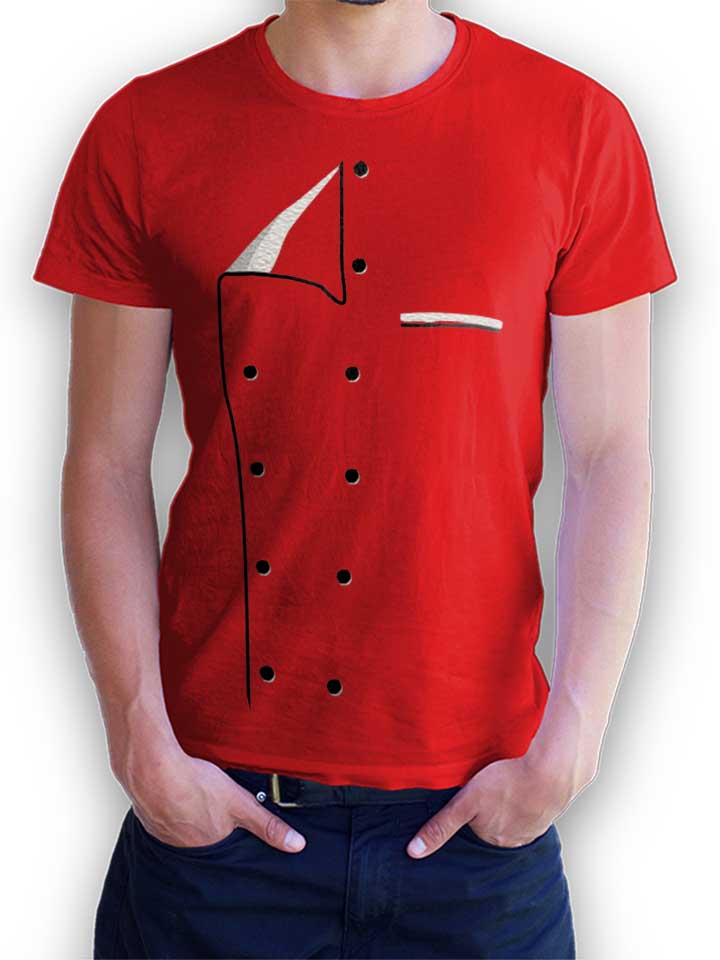 Kochjacke T-Shirt rot L