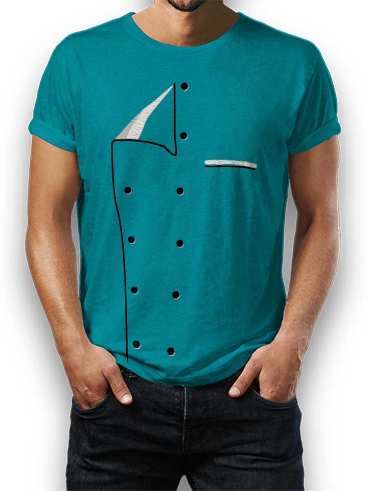 Kochjacke T-Shirt turquoise L