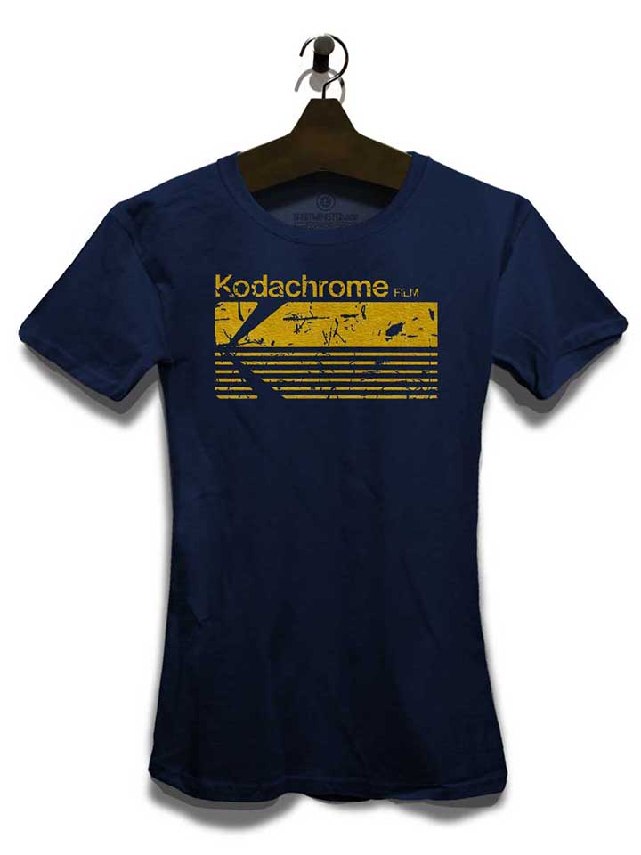 kodachrome-film-vintage-damen-t-shirt dunkelblau 3