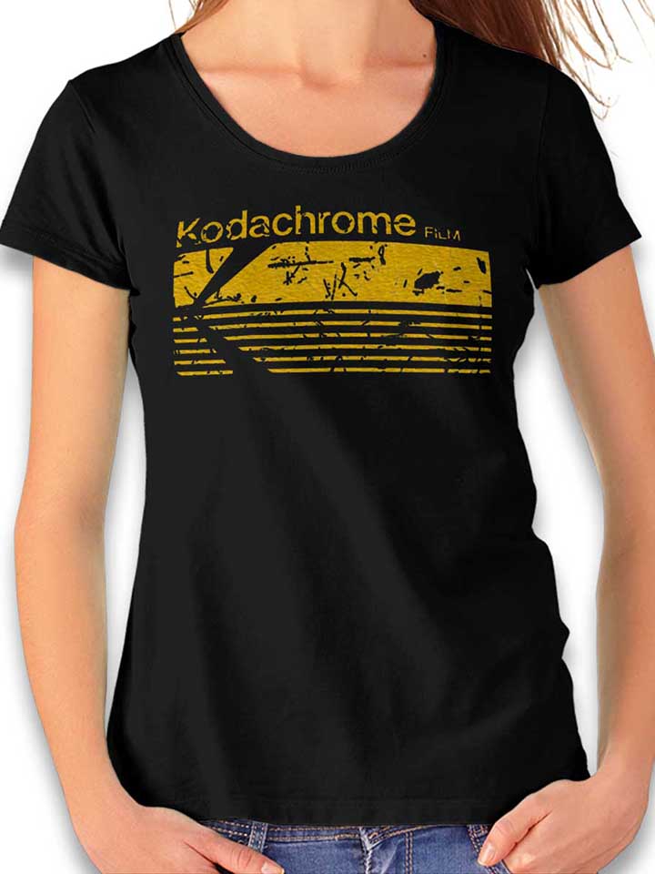 Kodachrome Film Vintage Damen T-Shirt schwarz L