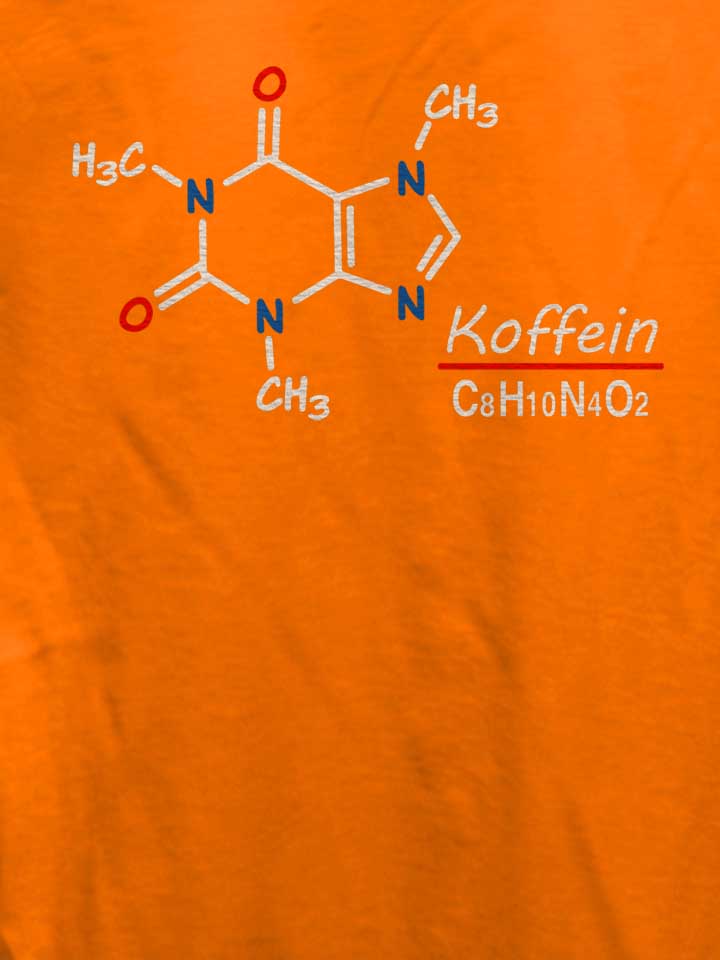 koffein-summenformel-damen-t-shirt orange 4