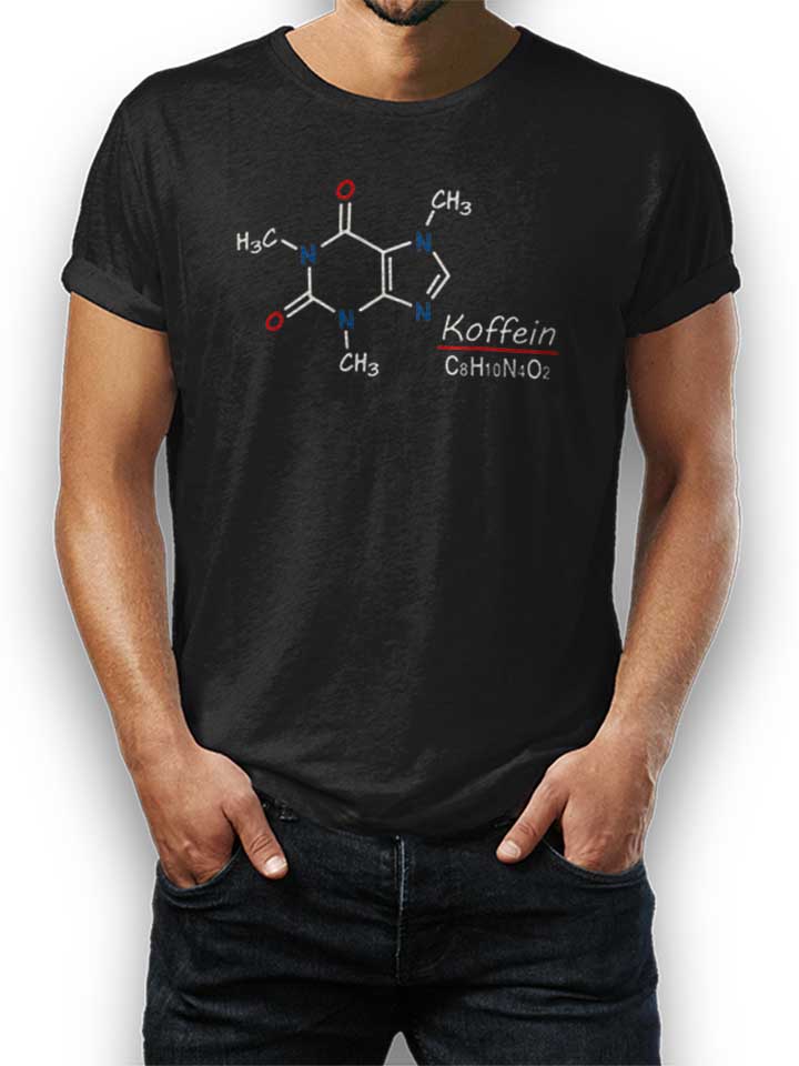 koffein-summenformel-t-shirt schwarz 1