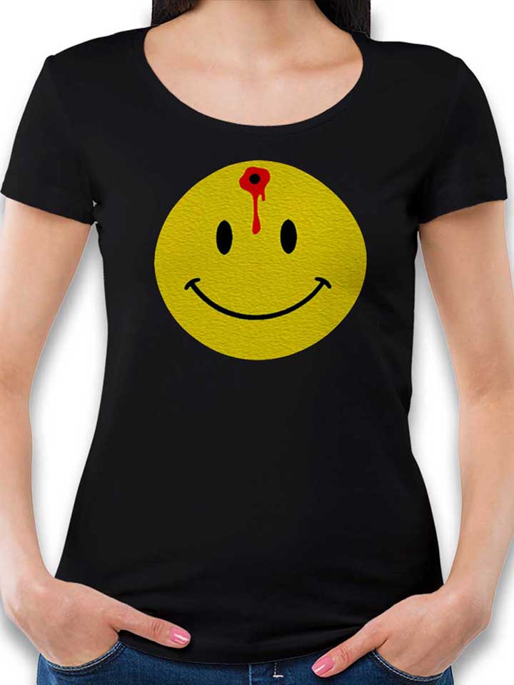 Kopfschuss Smiley Damen T-Shirt schwarz L