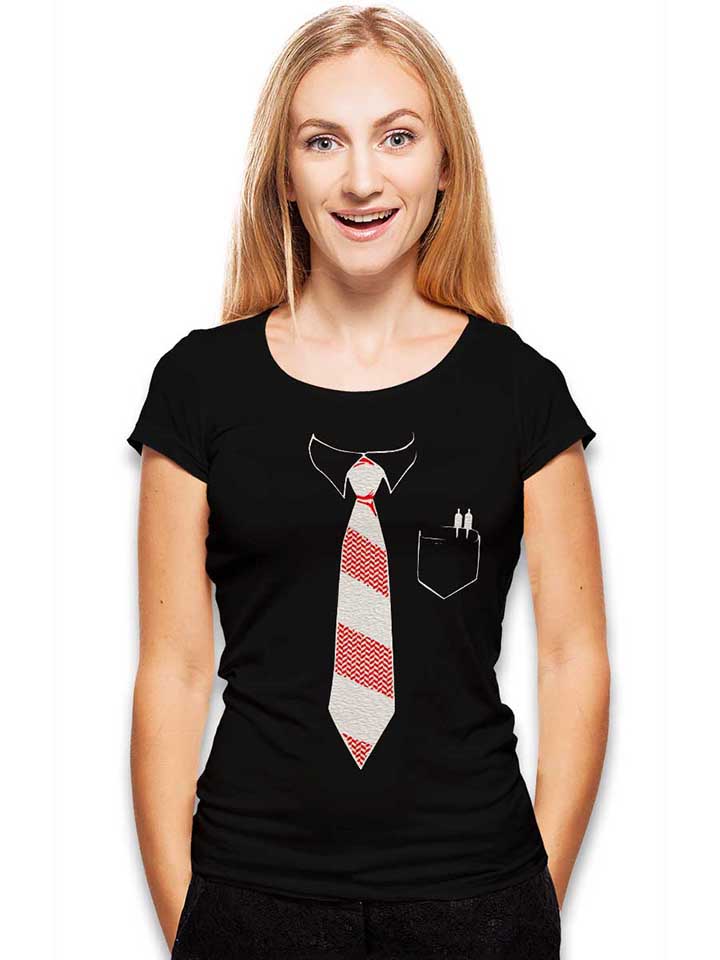 krawatte-damen-t-shirt schwarz 2