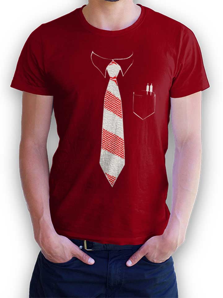 Krawatte T-Shirt bordeaux L