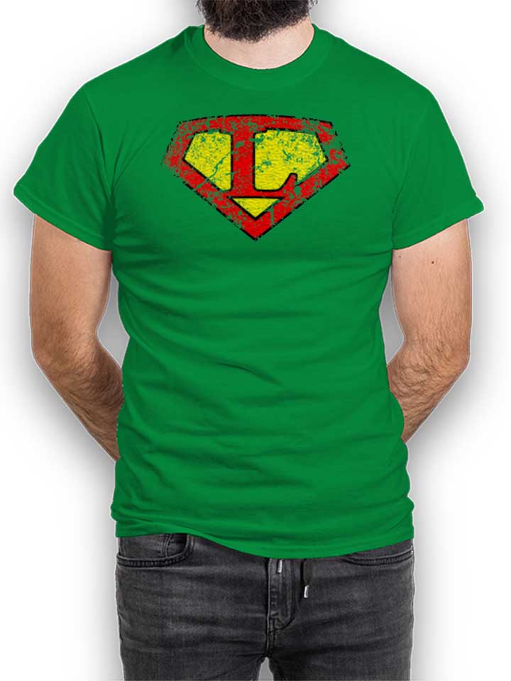L Buchstabe Logo Vintage T-Shirt vert L