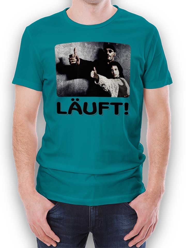 Laeuft 46 T-Shirt turquoise L