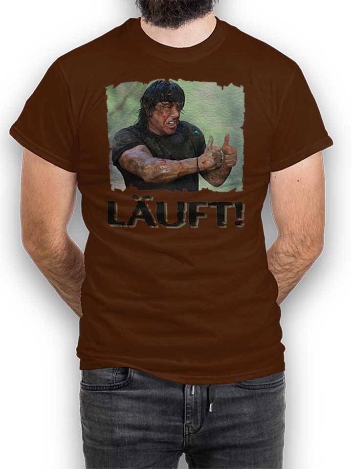 Laeuft 57 T-Shirt marrone L