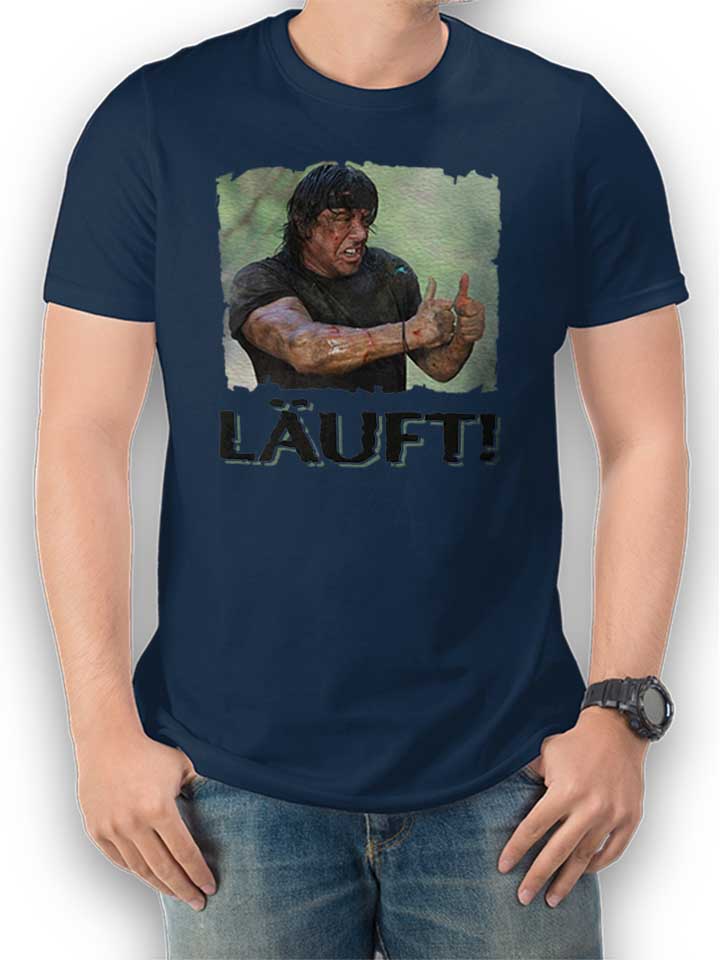 Laeuft 57 T-Shirt dunkelblau L