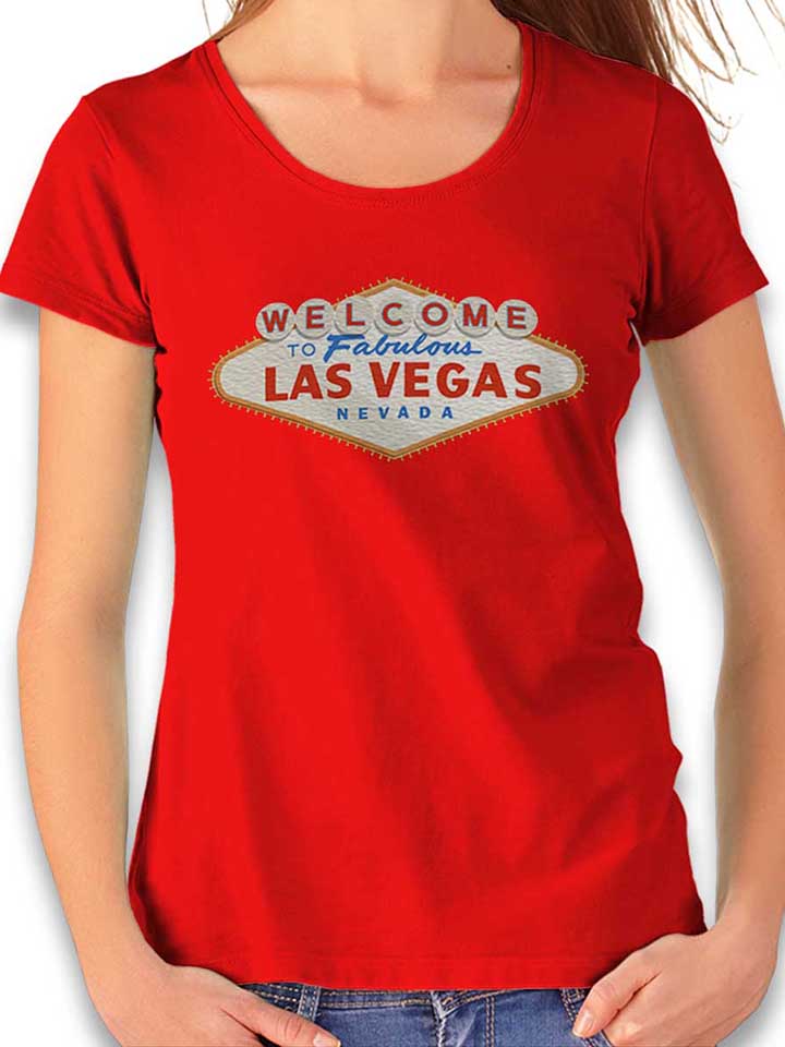 Las Vegas Sign Logo Womens T-Shirt red L