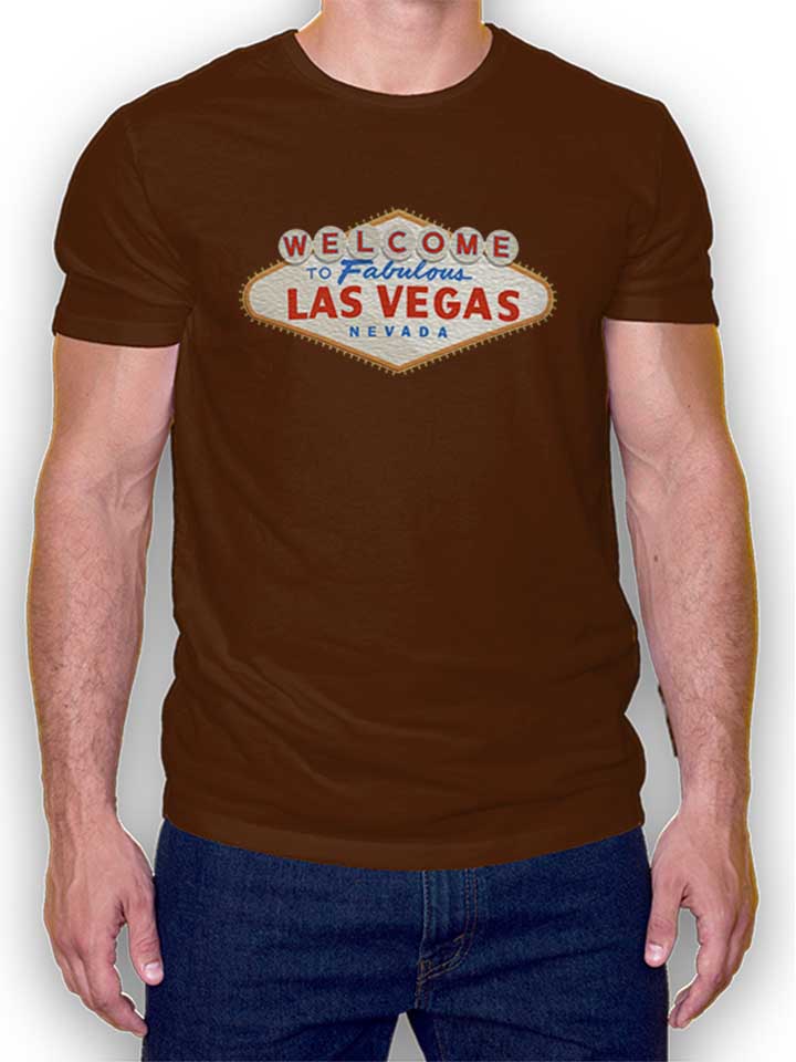 Las Vegas Sign Logo Camiseta marrn L