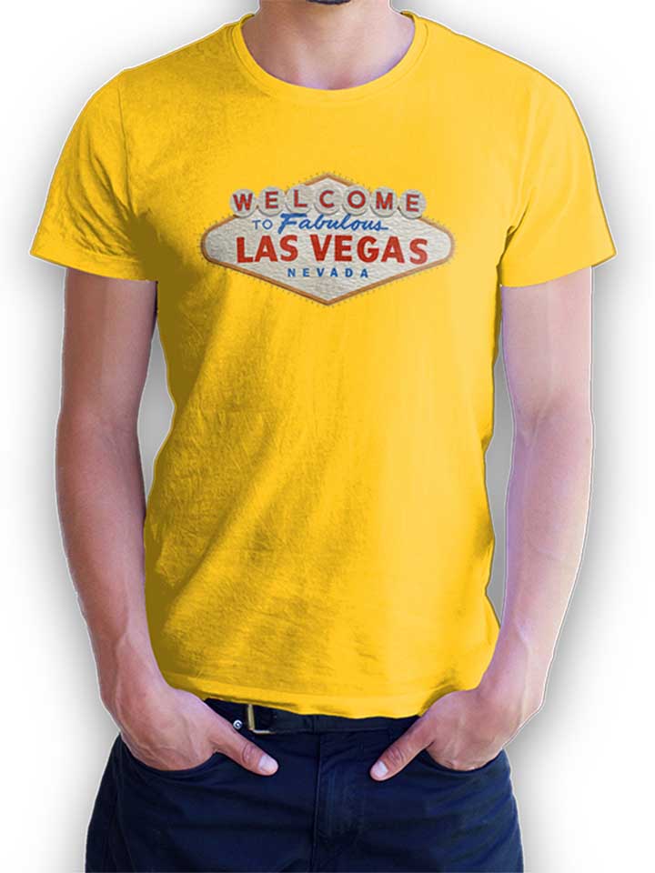 Las Vegas Sign Logo T-Shirt jaune L