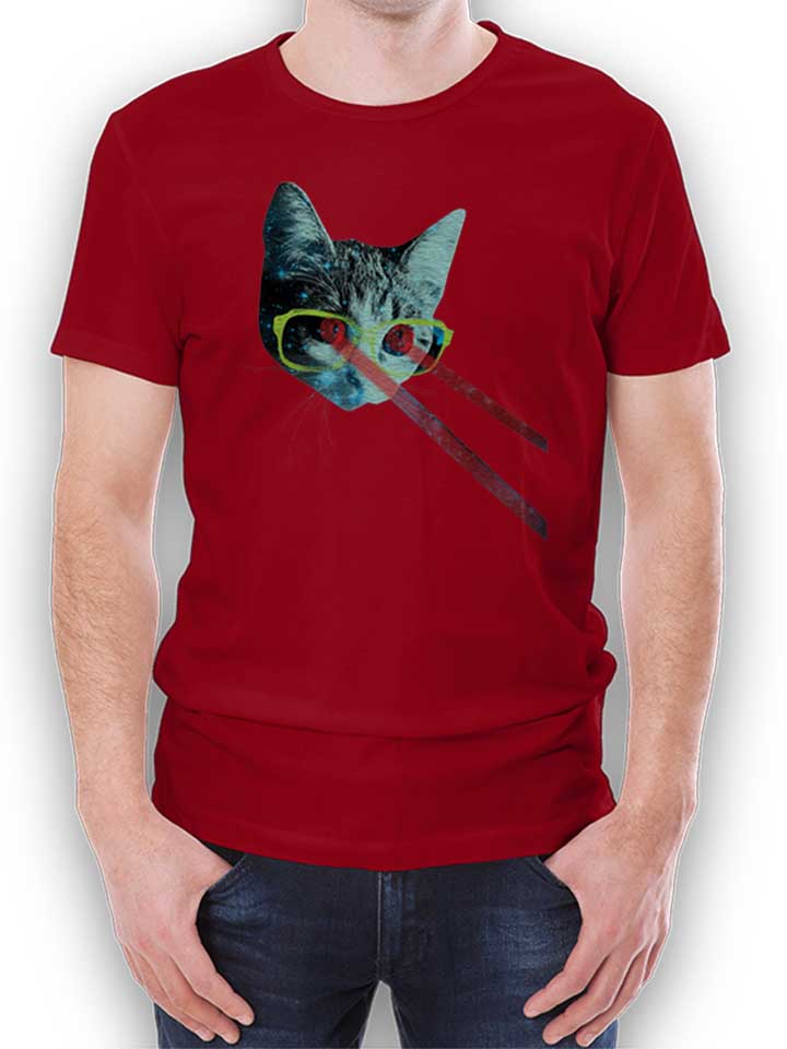 Laser Cat T-Shirt bordeaux L