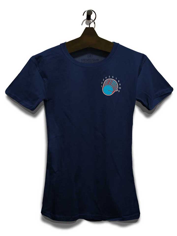 lautstaerke-11-chest-print-damen-t-shirt dunkelblau 3