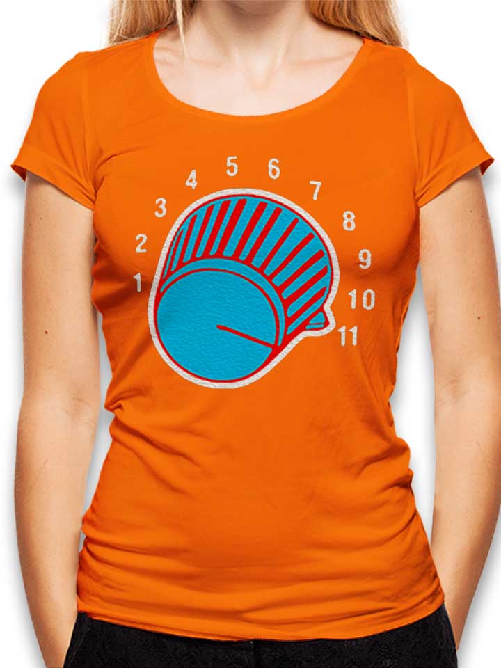lautstaerke-11-damen-t-shirt orange 1