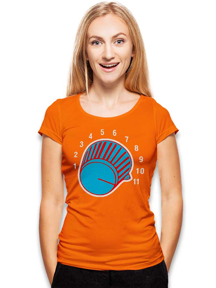 lautstaerke-11-damen-t-shirt orange 2