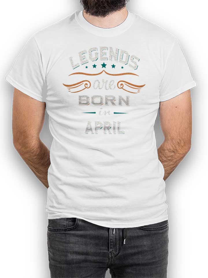 Legends Are Born In April Kinder T-Shirt weiss 110 / 116