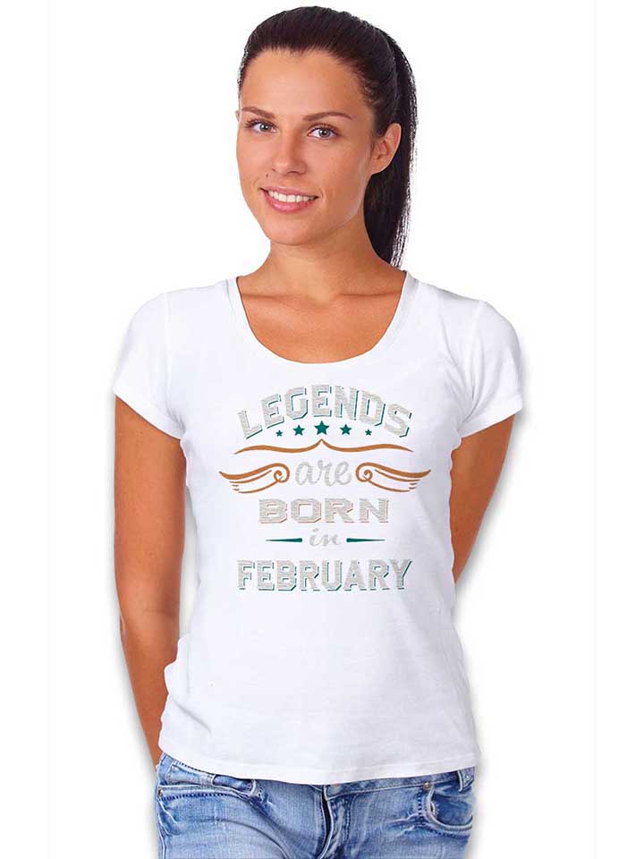 legends-are-born-in-february-damen-t-shirt weiss 2