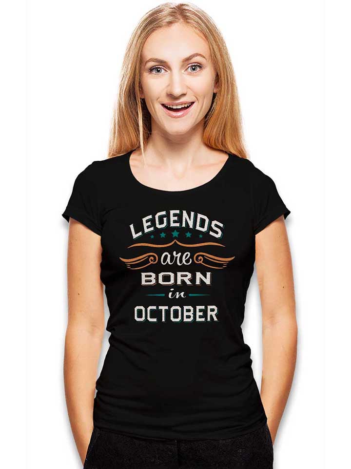 legends-are-born-in-october-damen-t-shirt schwarz 2