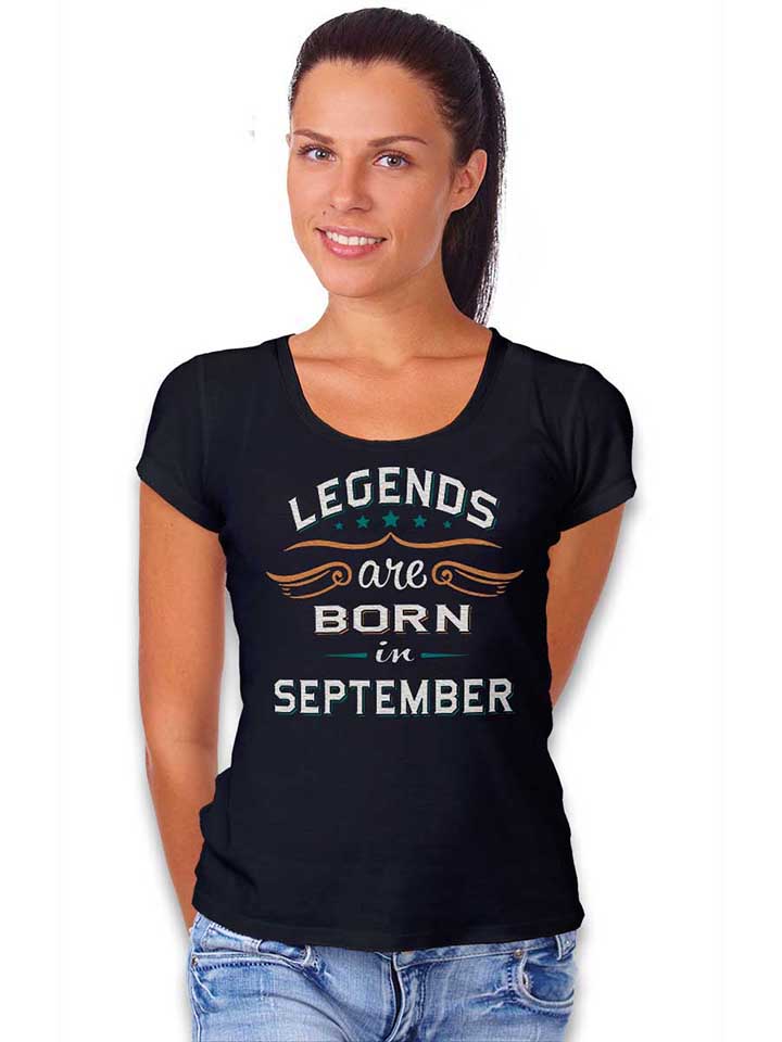 legends-are-born-in-september-damen-t-shirt schwarz 2