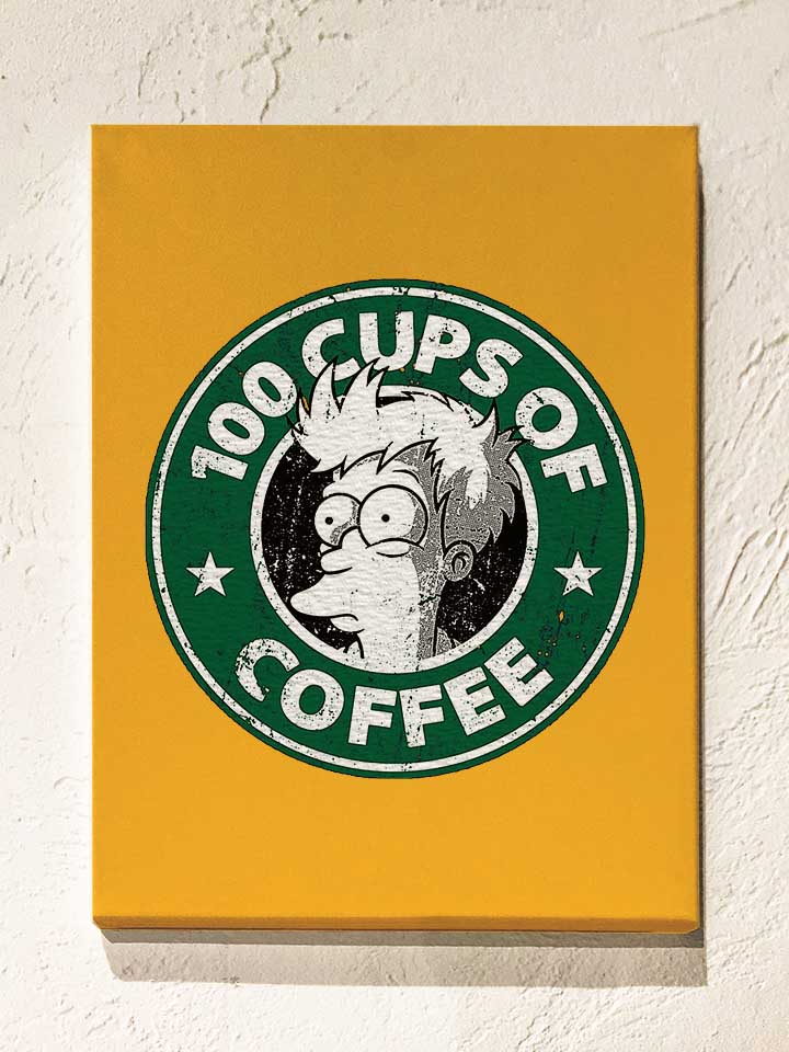 100-cups-of-coffee-leinwand gelb 1
