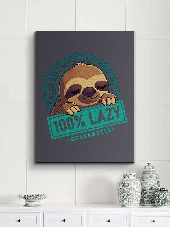 100-lpercent-lazy-sloth-leinwand dunkelgrau 2