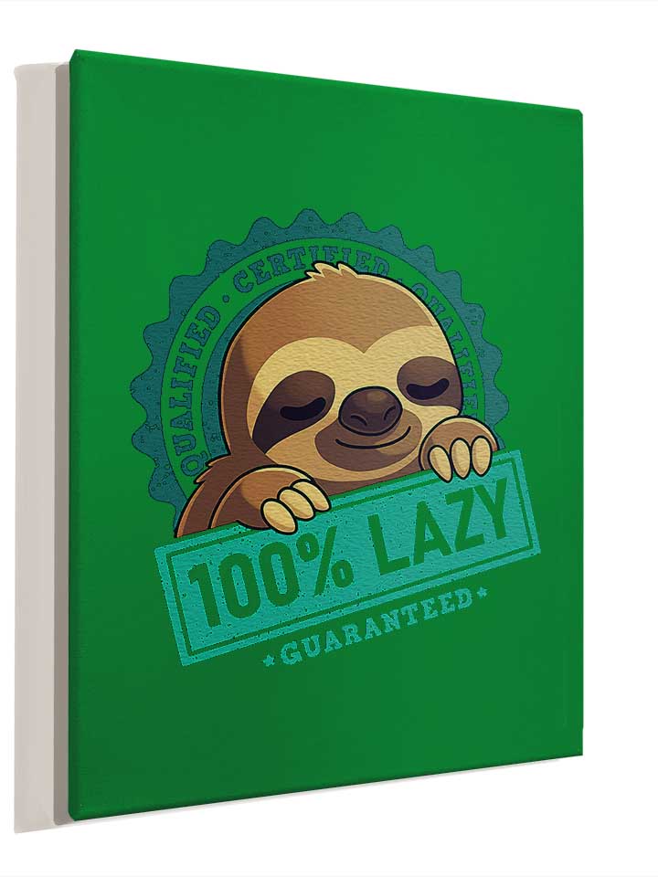 100-lpercent-lazy-sloth-leinwand gruen 4