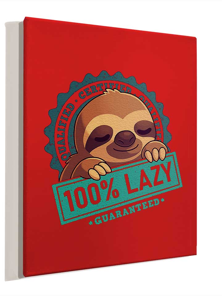 100-lpercent-lazy-sloth-leinwand rot 4