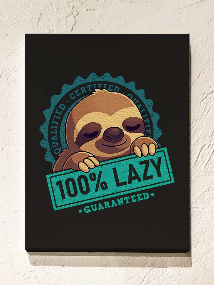 100-lpercent-lazy-sloth-leinwand schwarz 1