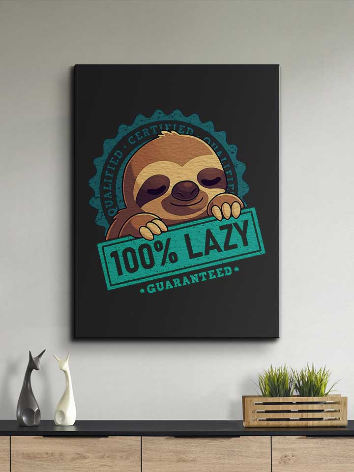 100-lpercent-lazy-sloth-leinwand schwarz 2