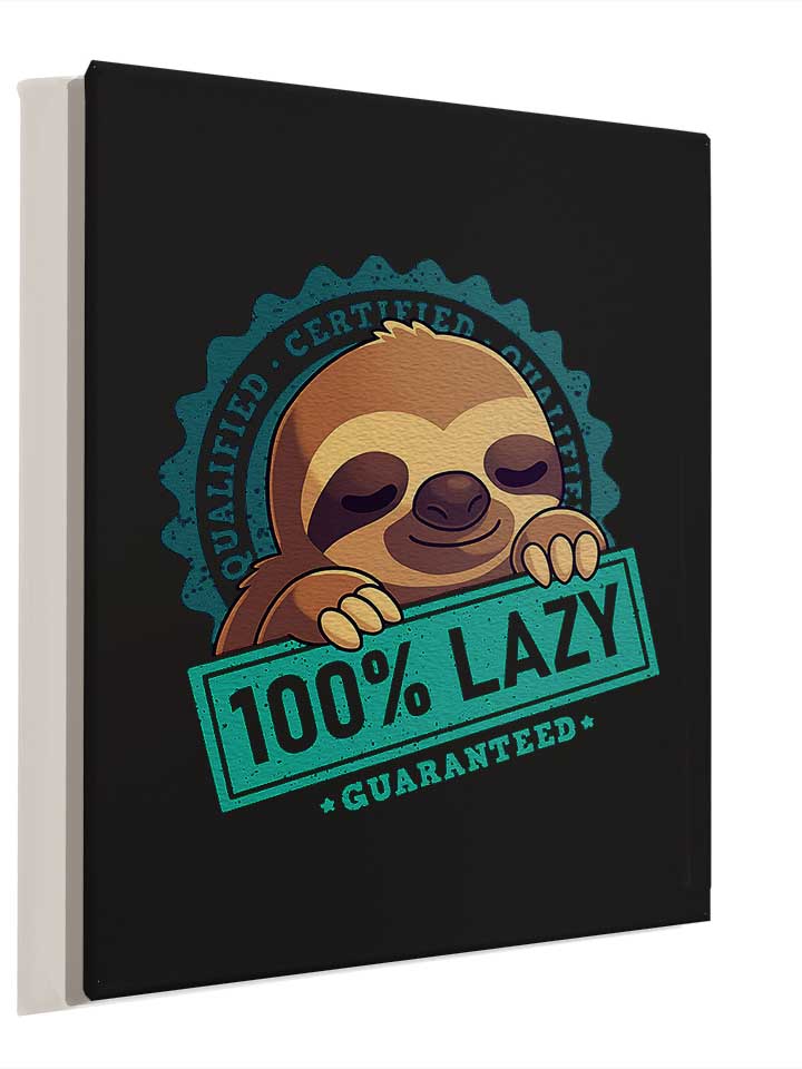 100-lpercent-lazy-sloth-leinwand schwarz 4