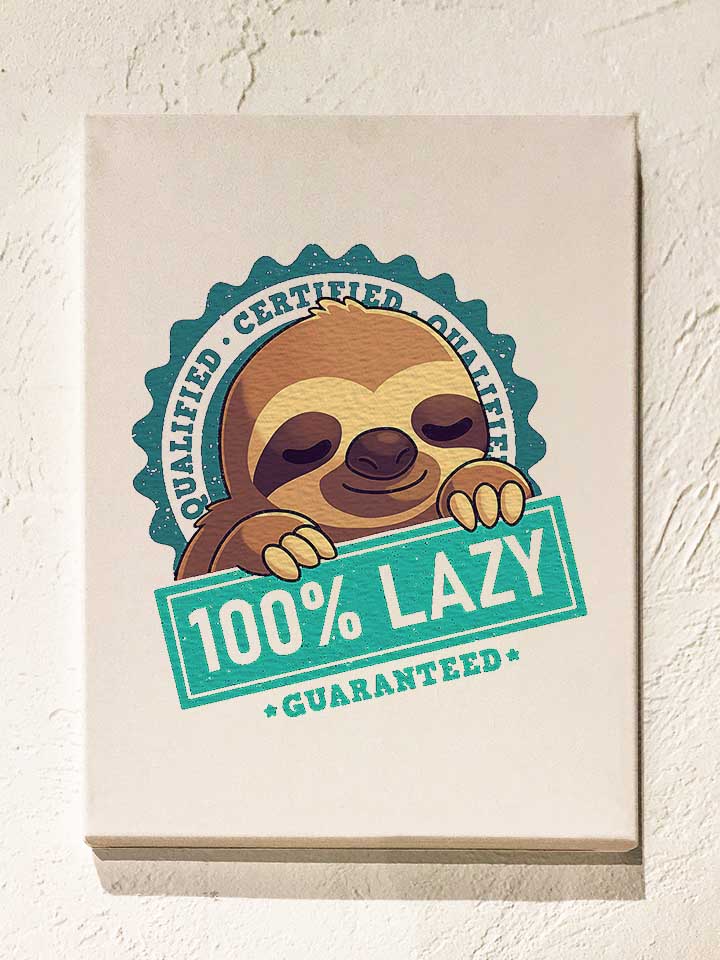 100-lpercent-lazy-sloth-leinwand weiss 1