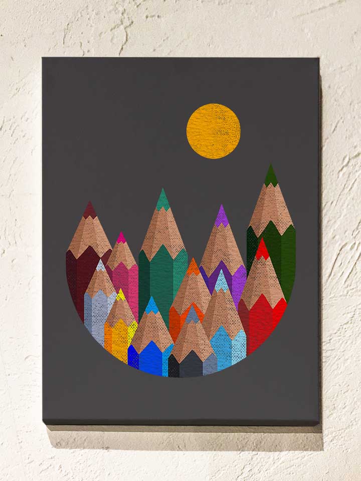 12 Colour Mountains Leinwand dunkelgrau 30x40 cm
