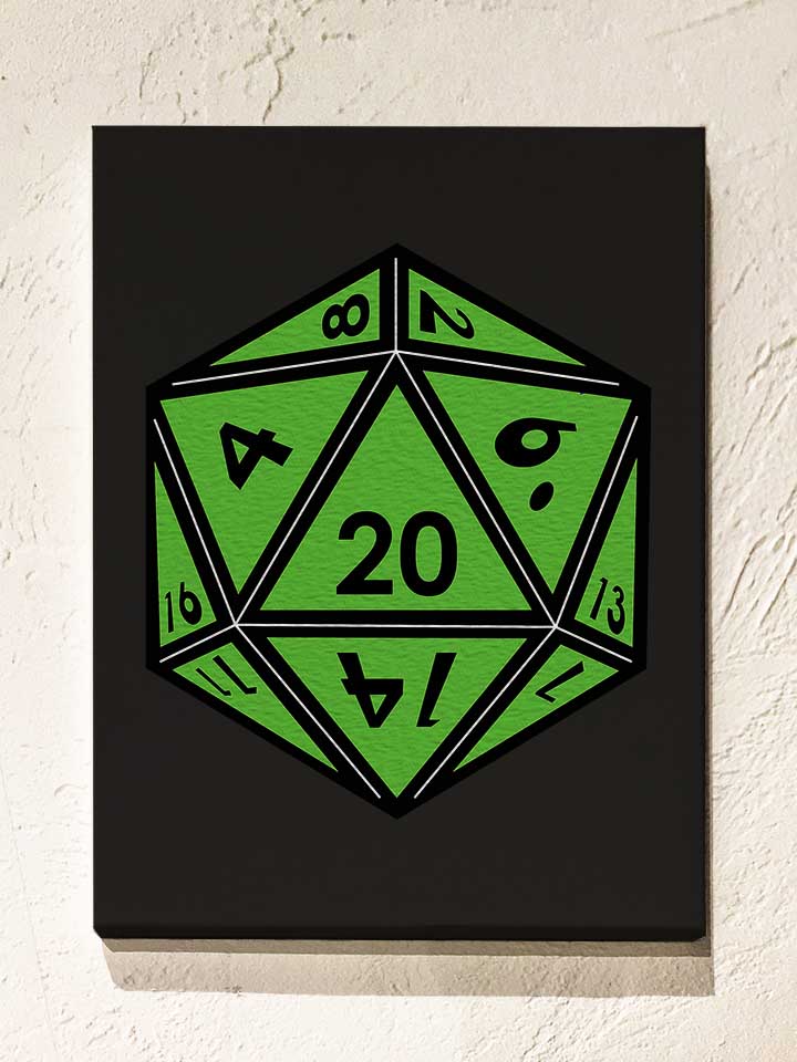 20-dice-green-leinwand schwarz 1