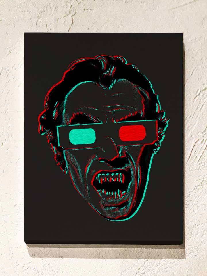 3D Vampir Leinwand schwarz 30x40 cm