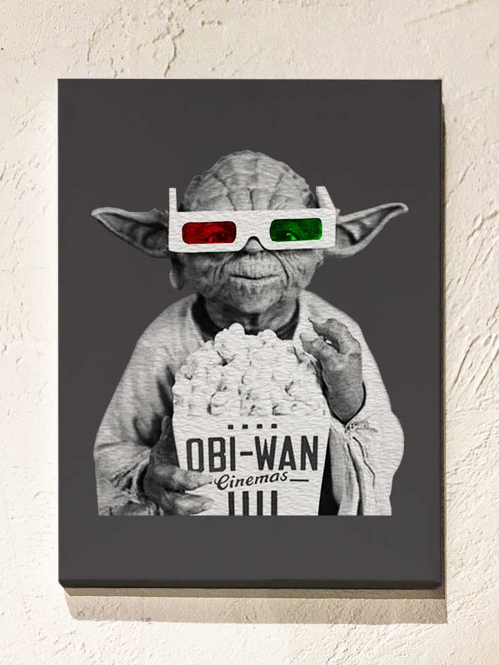 3D Yoda Leinwand dunkelgrau 30x40 cm