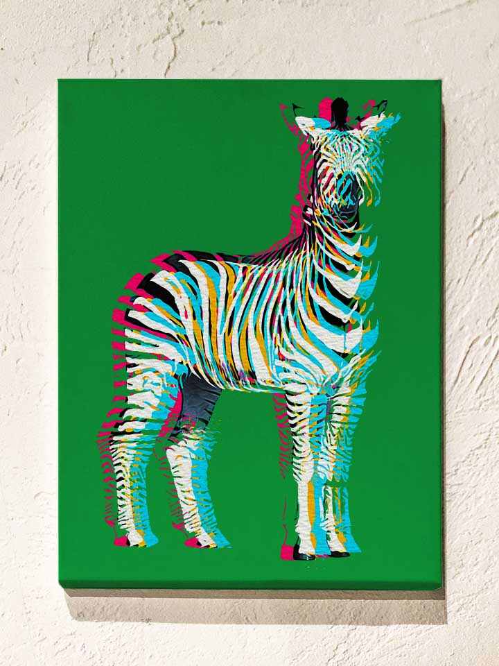 3d-zebra-leinwand gruen 1