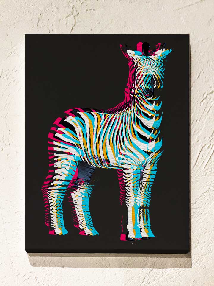 3d-zebra-leinwand schwarz 1