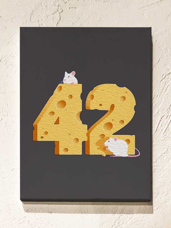 42-cheese-is-the-answer-leinwand dunkelgrau 1